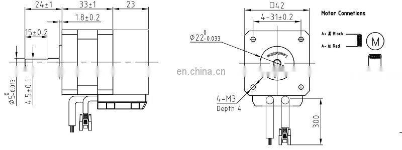 42CME08 Leadshine Closed Loop Stepper Motor NEMA 17 Servo motor instal 1000-Line Encoder 80W easy servo motors
