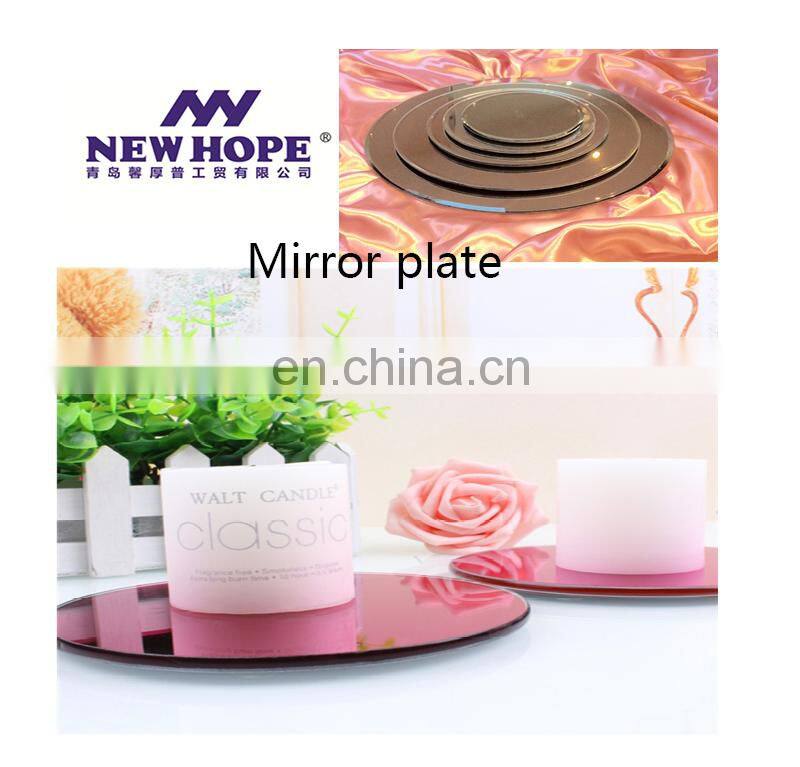 table mirror decorations reflective candle set affordable glass mirror candle plate tray for wedding or party