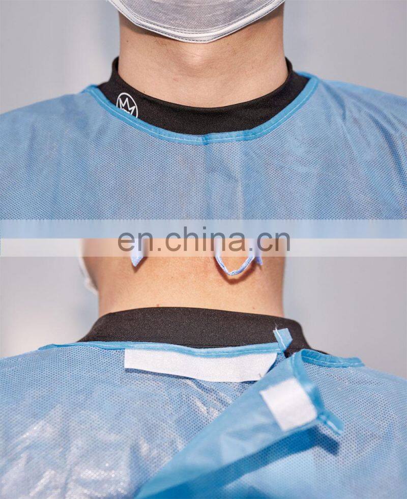 AAMI Level 2 PE Coating Surgical Gown Dental Medical Disposable Non-woven Isolation Gown