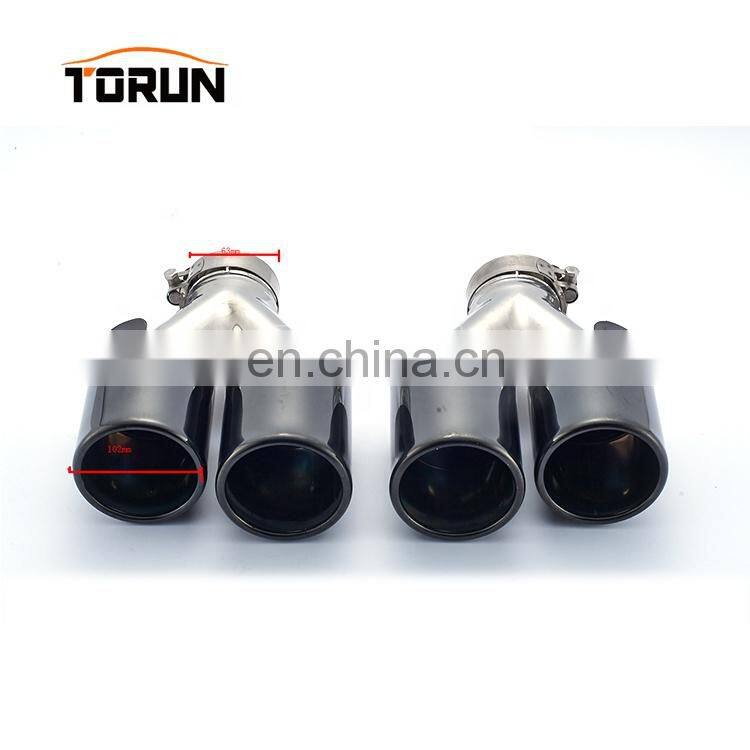 304 stainless steel chroming black high quality twin exhaust tip
