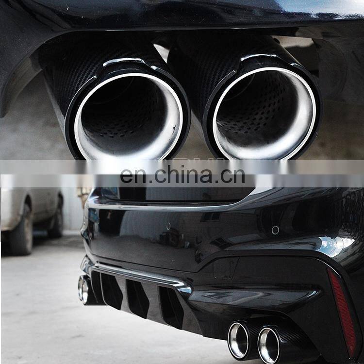 Dual carbon fiber exhaust tip #304 Stainless steel exhaust pipe muffler for BMW 5 Series G11 G10