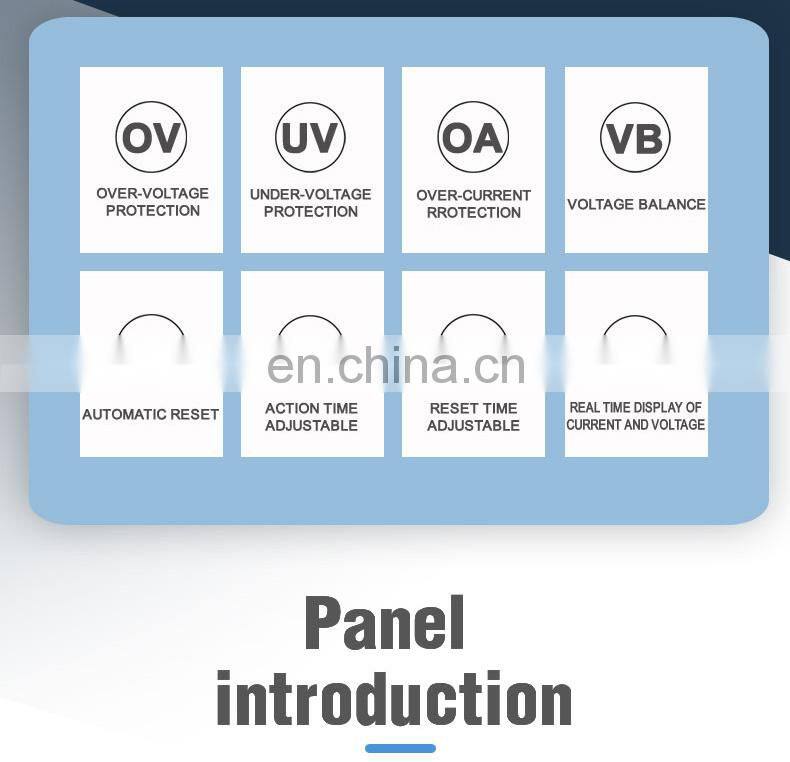 Three phase Voltage Protector 63A 220V 3P+N Over Under Voltage Current limiter adjustable voltage protective