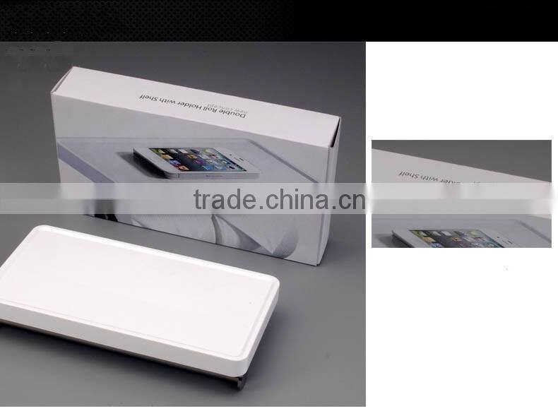 stainless steel bathroom shelf with toilet paper holder / wall mounted bathroom shelf / bathroom accessory