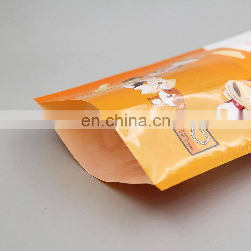 Eco-friendly stand up pouch with zipper lock plastic bag pouch bags dog snack bag