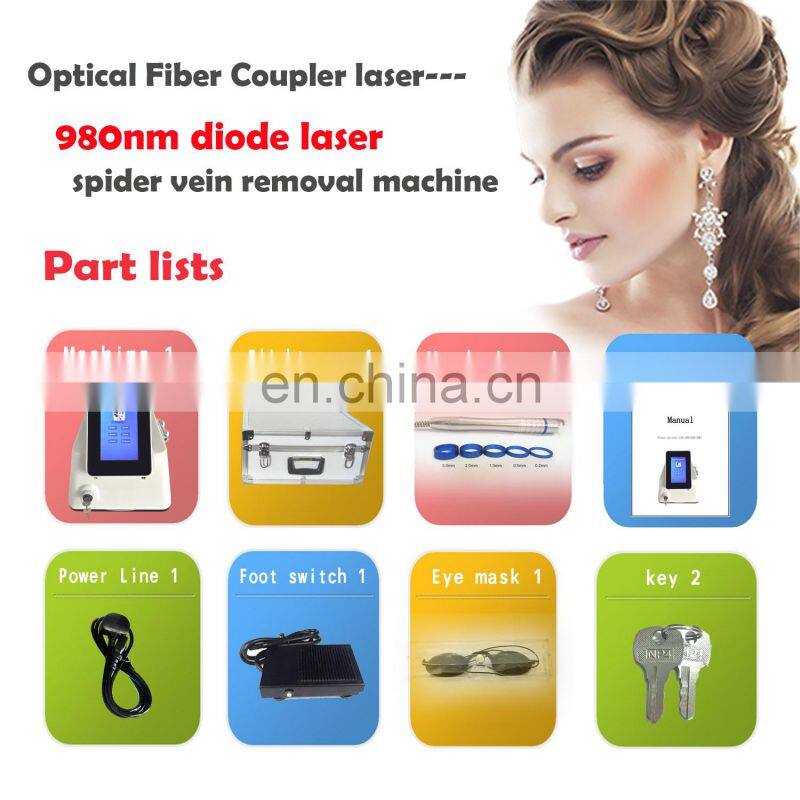 Desktop profession 980nm diode laser blood vessels vascular spider vein removal machine