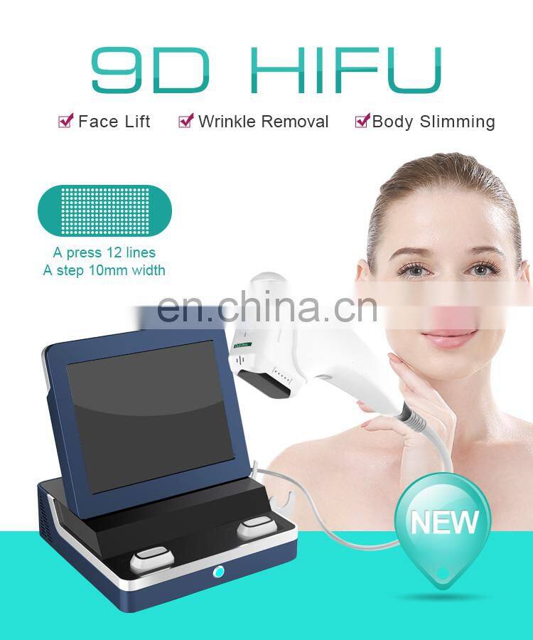 Professional high foucsed ultrasound 9D Hifu wrinkle removal face lifting anti aging machine