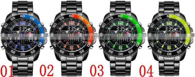 Profession Seller Sale Classic KAT-WACH 1802 Men's Quartz Digital Watches Steel Strap Analog Digital Display Sport Watches