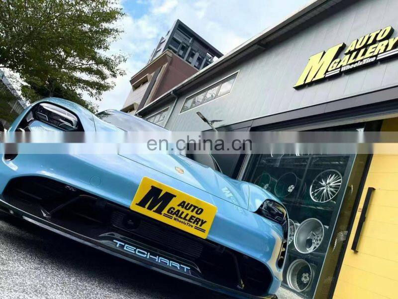 Runde Carbon Fiber Material For Porsche Taycan Techart Style Body Kit Front Lip Rear Lip Side Skirt Spoiler Side Mirror Shell