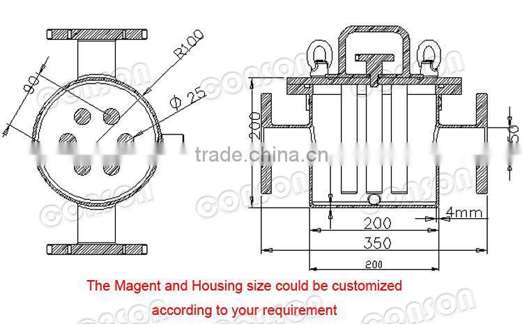 304 and 316 Stainless steel magnet filter