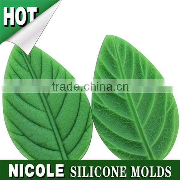 Nicole factory Q0010 handmade leaf shape silica gel cake sugarcraft mould