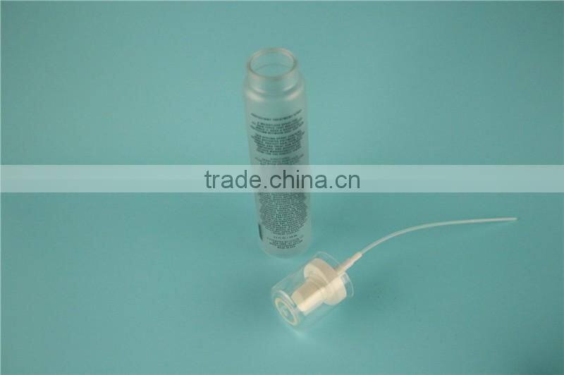China supplier cosmetic packaging pet crimp bottle with mist sprayer free samples