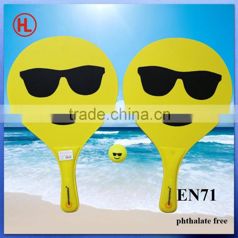 Customized useful funny wooden beach racket/beach paddle/beach bar set with beach ball