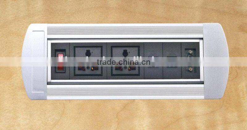 High-end manual flip rotation desktop power socket