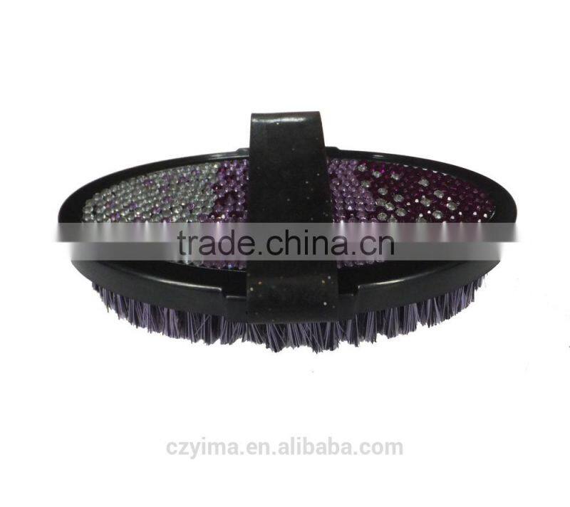 New designed bling horse body brush with purple gradient pattern/rhinestone