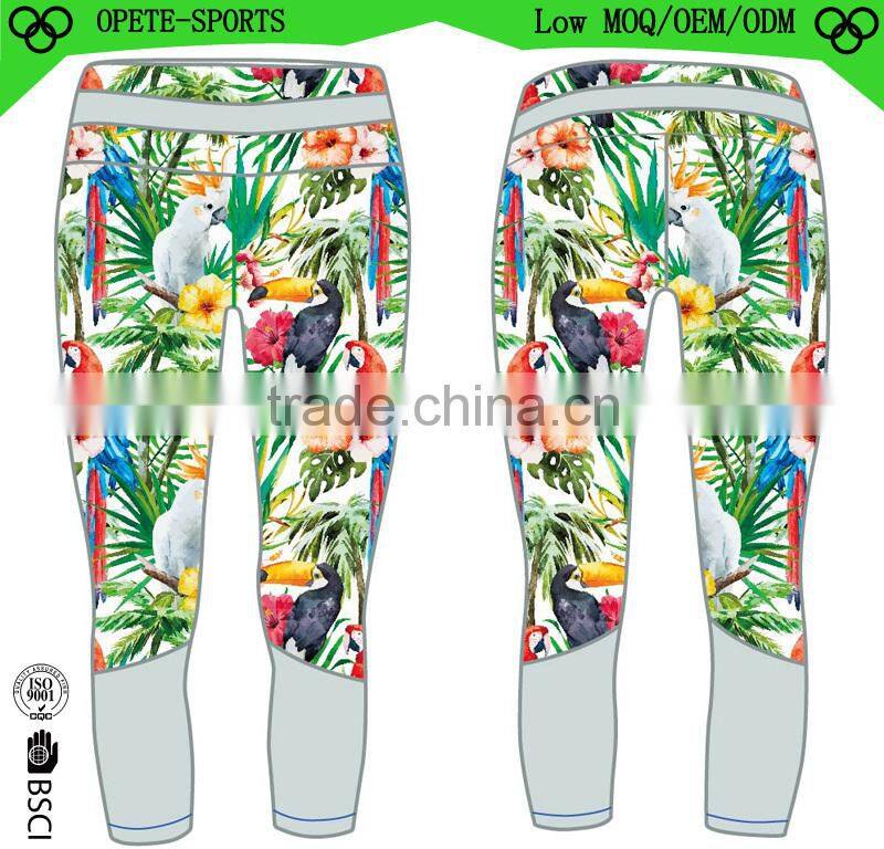 Women Capri Leggings Yoga Cropped Pants Gym Fitness Workout Wear