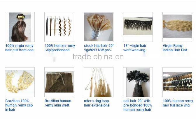 17" 44cm hand tied remy human hair weft