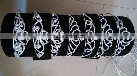 fashion design rhinestone princess crown for wedding bridal