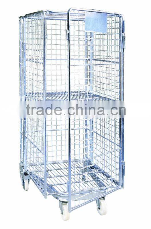 Industrial foldable rolling warehouse trolley for sale