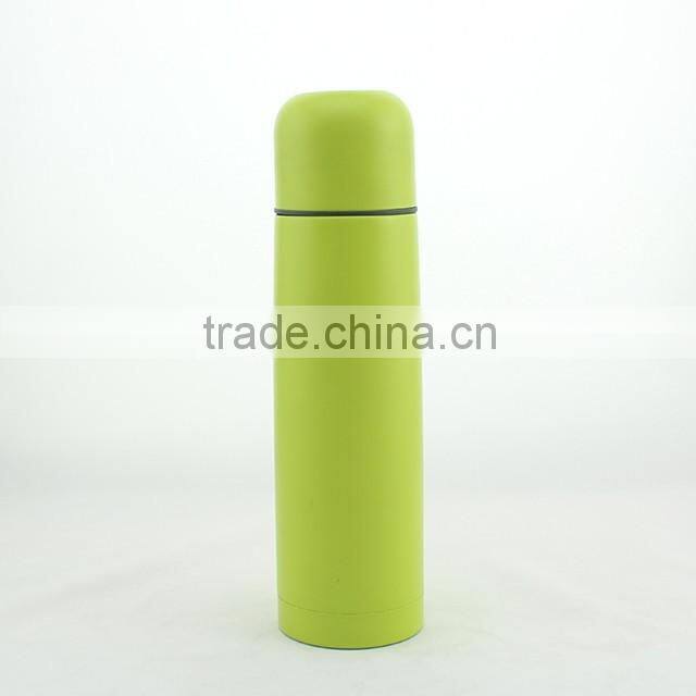 350ml/500ml stainless steel vacuum flask with Pu leather bullet shape thermo flask