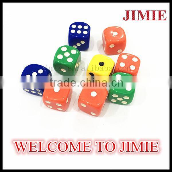 15mm plastic normal dot dice different colored