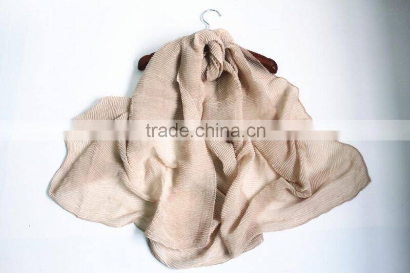 90CMX180CM Plain Cotton Voile Crinkled Ladies Head Scarves Wholesale