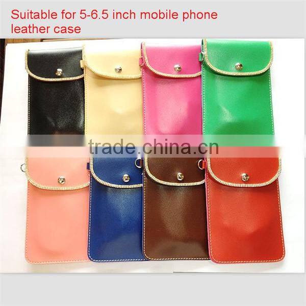 Universal leather case for 5-6.5 inch mobile phone case
