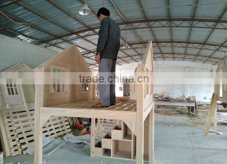 American country style Creative children furniture tree house shape Environment Friendly solid wood bunk bed for customized