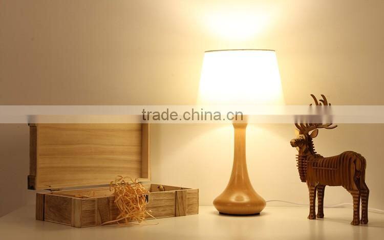 Modern Fabric Shade Wood Table Lamp LED Wood table lamp JK-879-18 LED Wood table Light