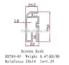 exclusive white Screen sash pvc profiles for installing safety mosquito net