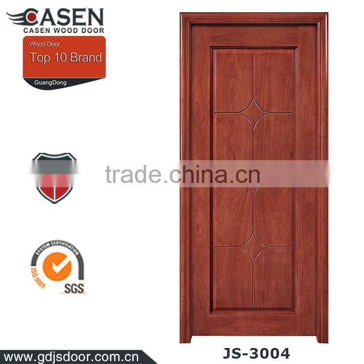Hard red cherry plain wood bedroom door for modern hous design
