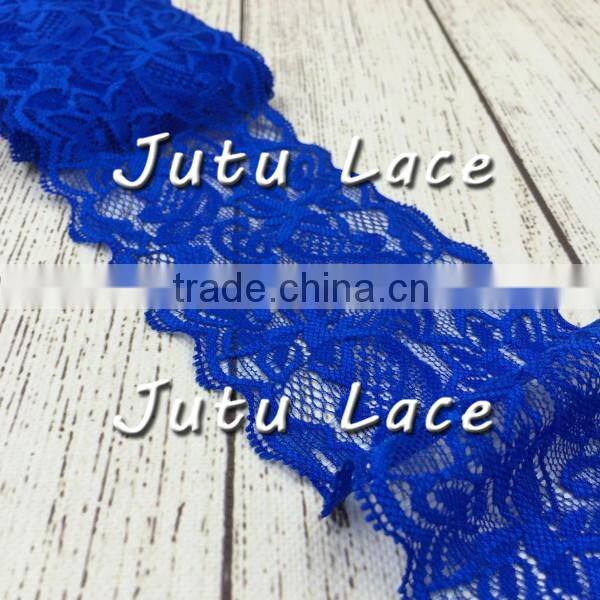 8CM width lace elastic for headband, Laces fabric wholesale African korean silk lace fabrics for party