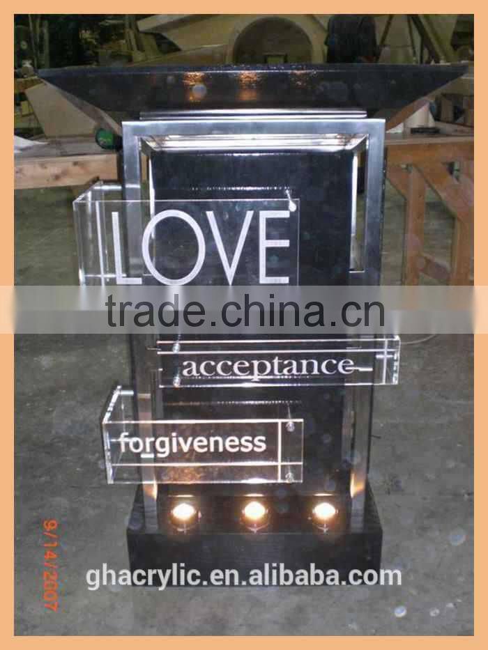 yellow color advertising equipment acrylic display rack for advertising rack