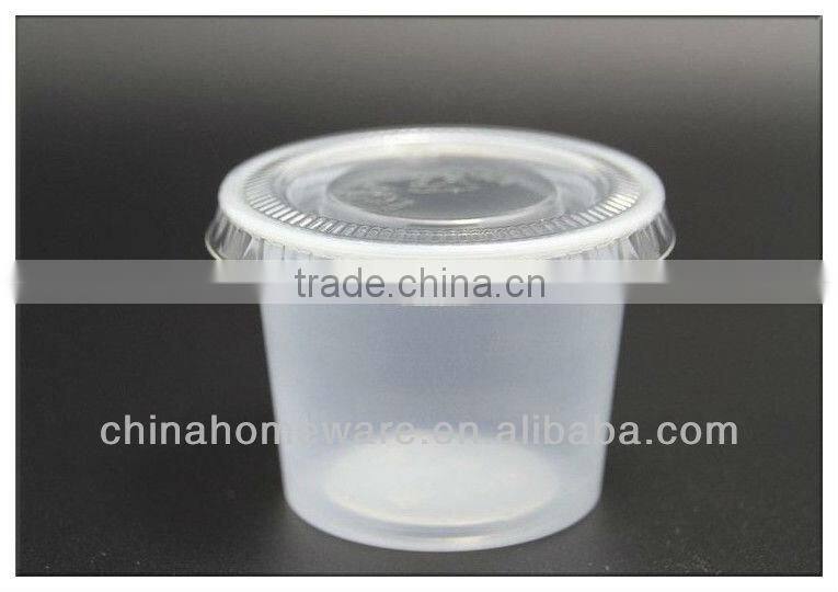 Disposable plastic sauce cup and lid (FDA certificate)