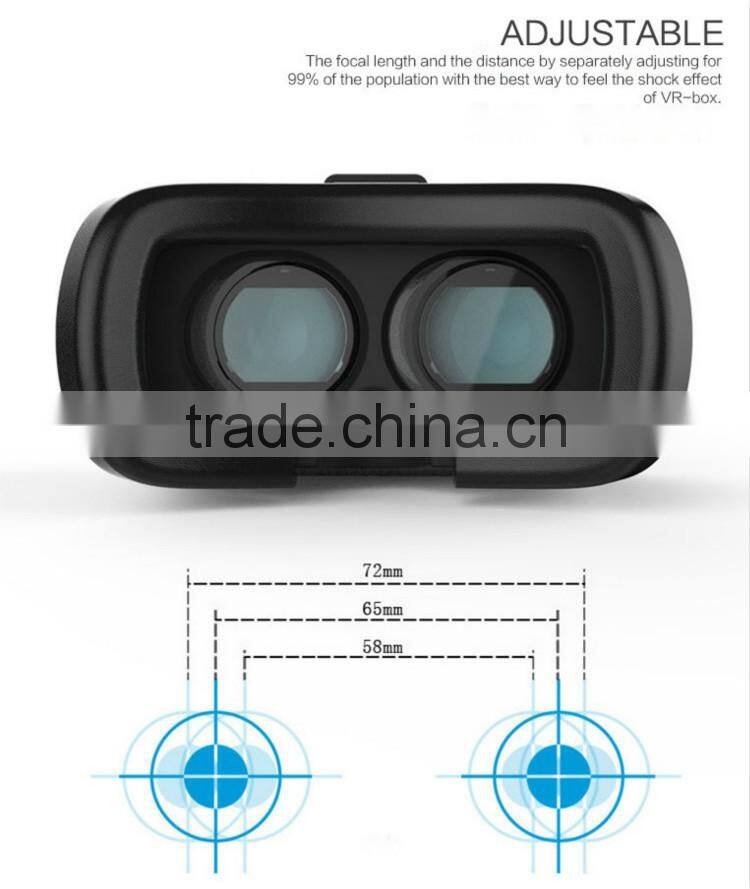 Top Sale HD Virtual Reality 3D VR Box With Bluetooth Remote Controller.