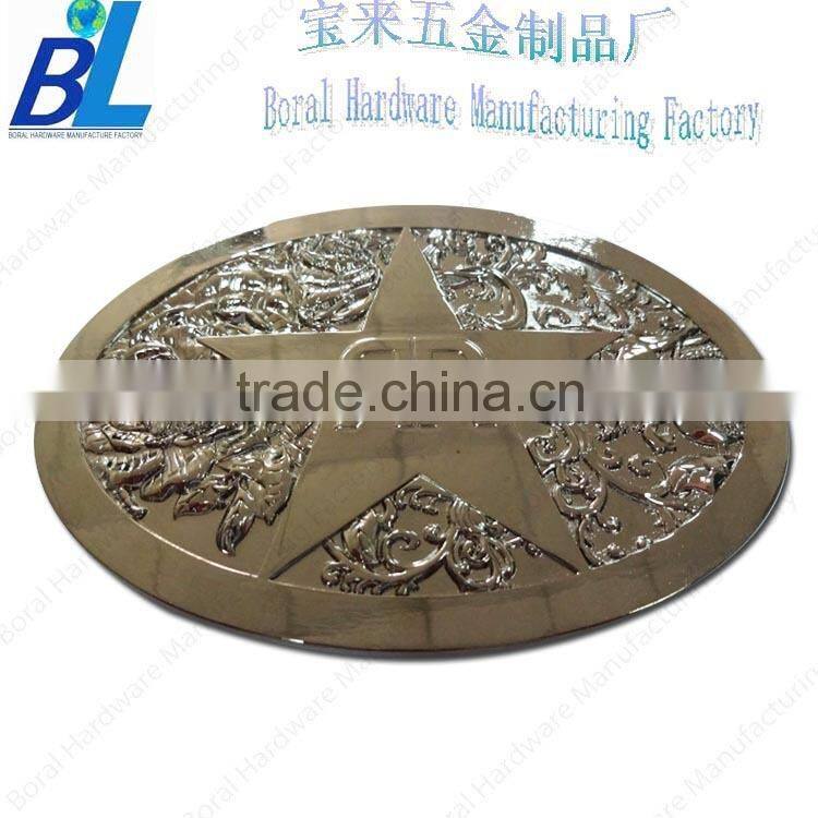 Shiny zinc alloy casted five star pattern belt buckles
