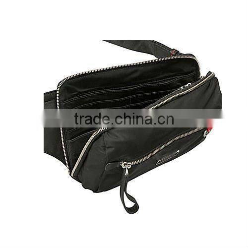 Nylon with leather handles waist bags for men