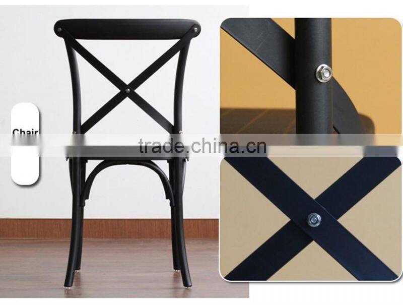 Oak wood x cross back chairs with soft cushions