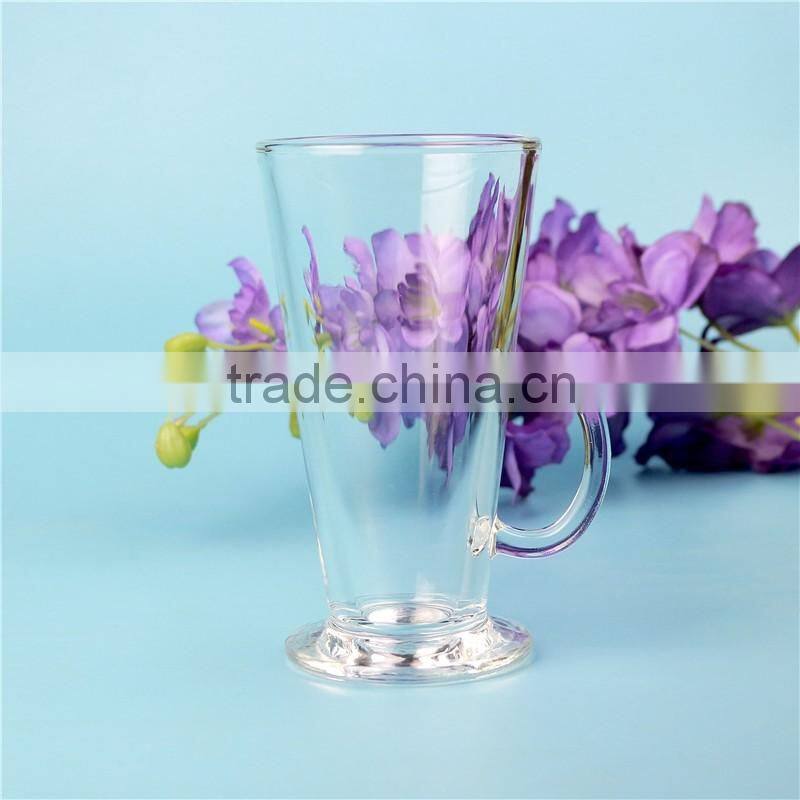 Machine made handblown open wide mouth wholesale glass beer beverage mug