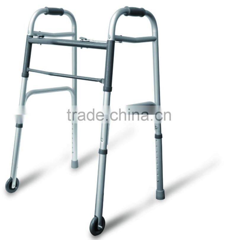 Folding Walker With 3" Wheels for elder and handicapped