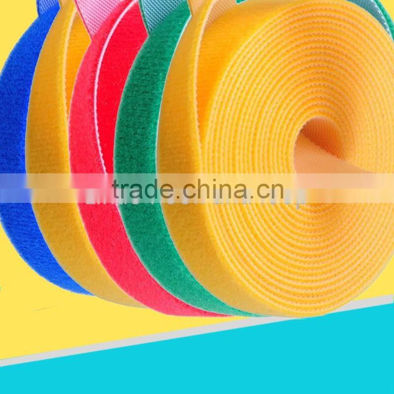 2016Hot selling nylon colorful hook loop cable tie with factory price