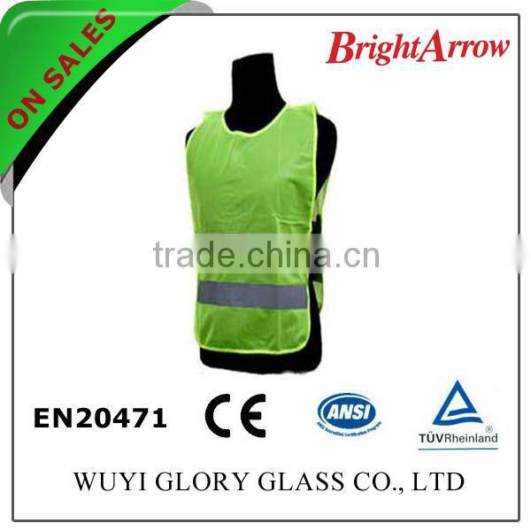 100% polyester EN 20471 safety reflective girl's warning reflecting vest for usa from china