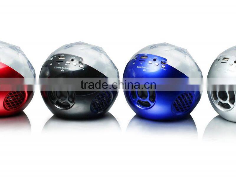 Hottest Top Quality 2016 music mini bluetooth speaker with FM radio,LED Light, TF Card support