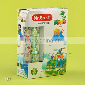 New Toothbrush 2013 With Tongue Cleaner Cartoon Kids Toothbrushes