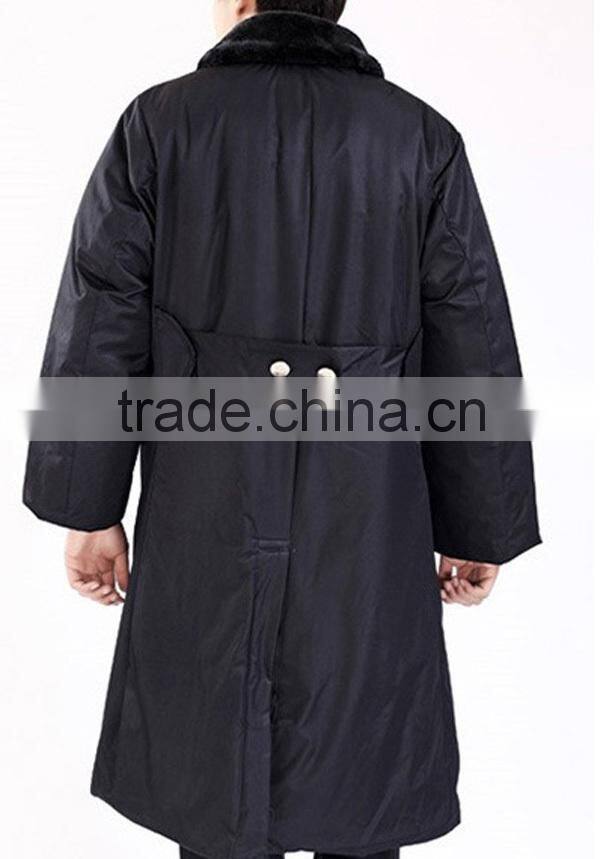Black Long Winter Padded Cotton Overcoat Outdoor Men Jacket