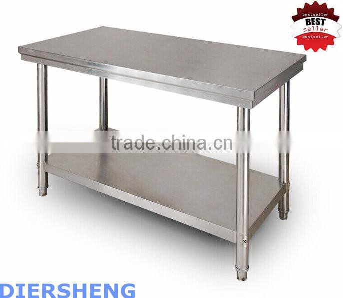 1.8M Stainless Steel Work Table With Backsplash And Two Floors