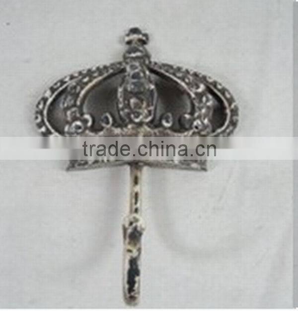 French country chic white crown hooks wall