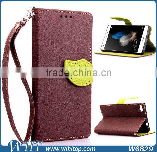 Luxury Wallet Leather Case for Huawei P8 Lite, Smartphone Accessory New Product