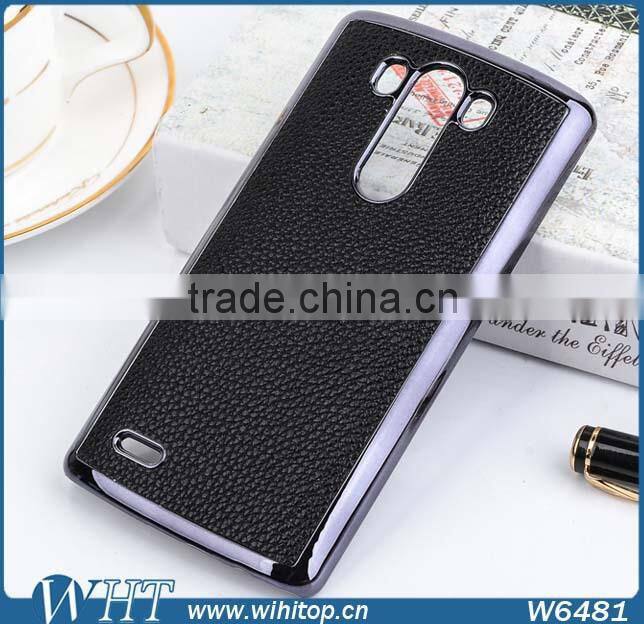 Fancy Mobile Phone Cover PC Chrome Leather Coated for LG G3 Case