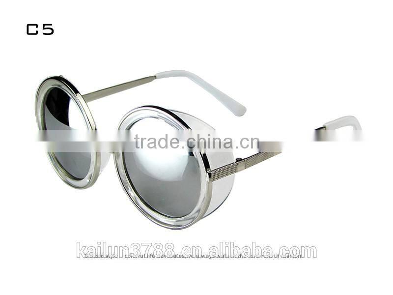 oversize round metal fashion sunglasses 666666