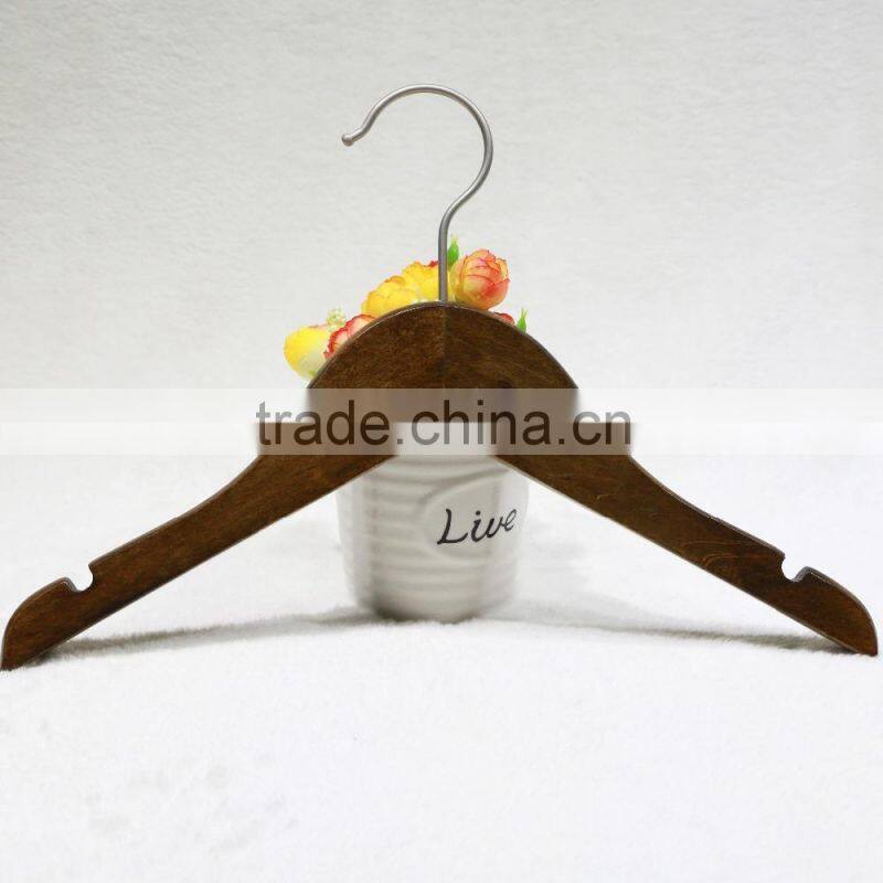 Red brown wooden craft coat hanger for clothes display